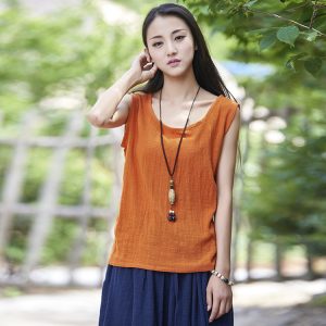 Spring/Summer New Product: Nian Bai Xiu Spinning Women's Artistic Loose Cotton Hemp Lightweight Breathable Women's Sleeveless Tank Top Strap