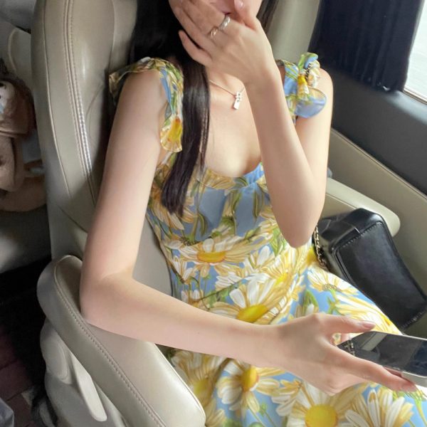 Summer temperament slim fitting and slimming lace up skirt