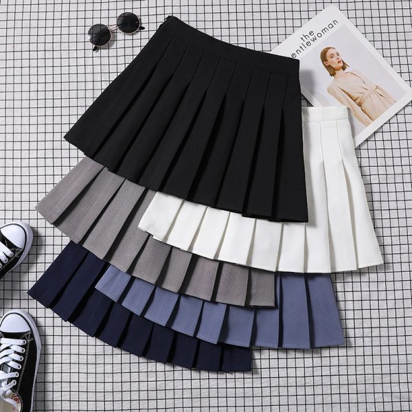 New high waisted black A-line short skirt