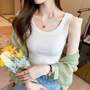 Versatile Anti-Exposure Sleeveless Layering Camisole Top for Women - Summer Slim Fit Outerwear, Korean Style
