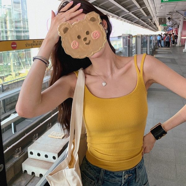 Summer Korean version shoulder strap slim fit and versatile with chest cushion underwear and beautiful back