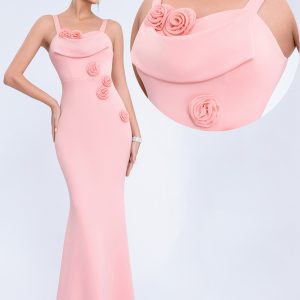 Rose sexy socialite suspender dress, wedding bridesmaid dress